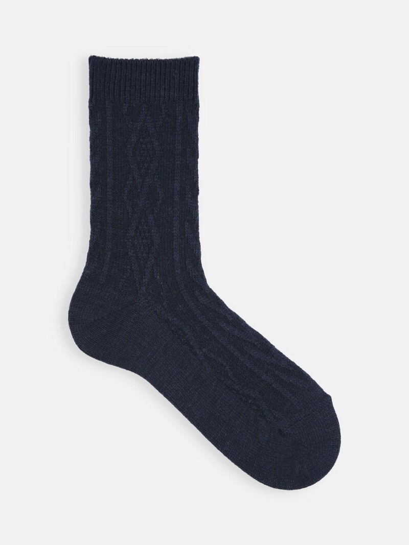 Wool Diamond Cable Crew Socken M