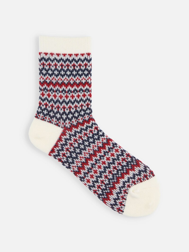 Socquette laine jacquard Fair Isle