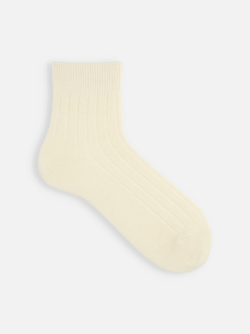 Gerippte kurze Socken aus Premium-Merinowolle M