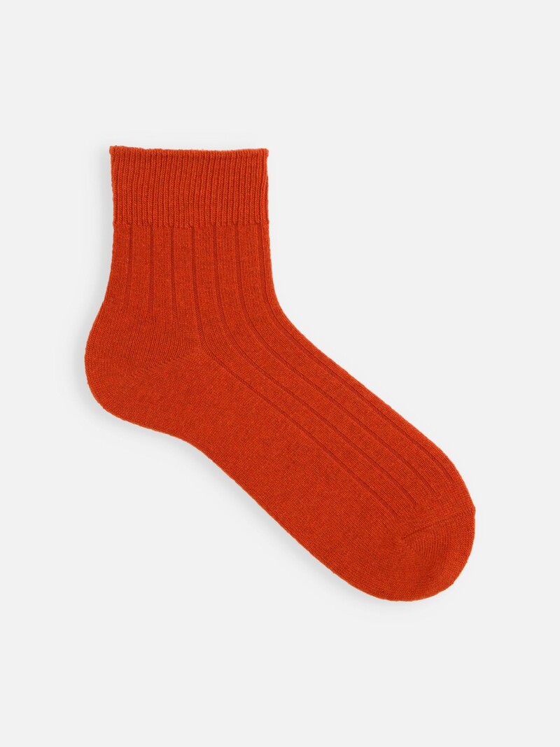 Gerippte kurze Socken aus Premium-Merinowolle M