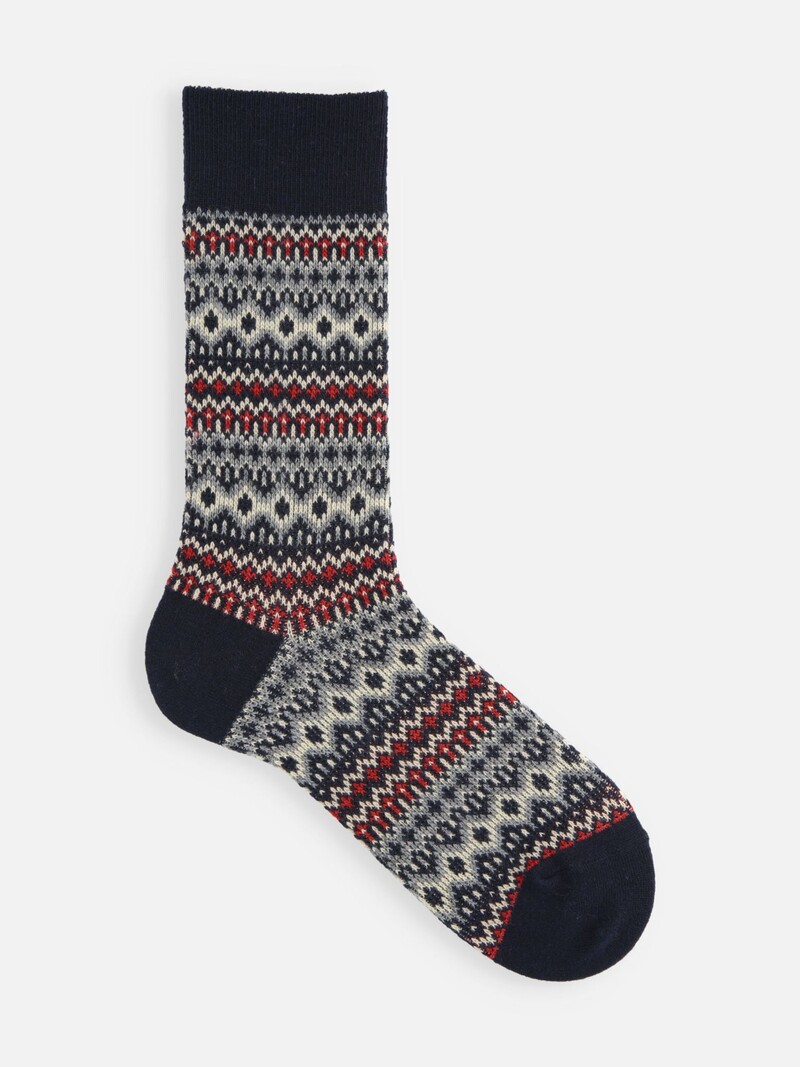 Mi-chaussette jacquard Fair Isle laine M