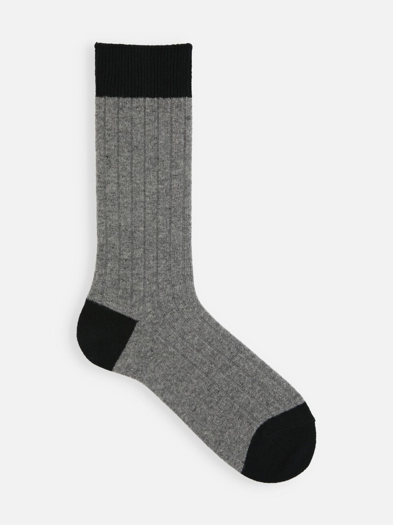 Merino Wool/Coton Ribbed Bicolour Socks