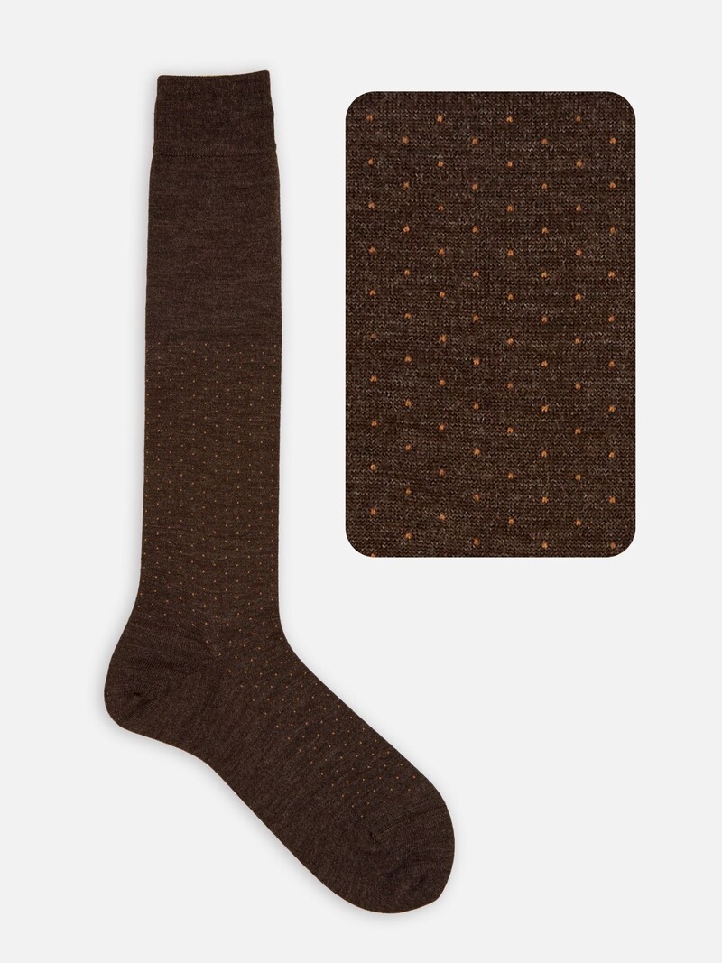 Kniehohe Pindot-Socken aus Merinowolle L