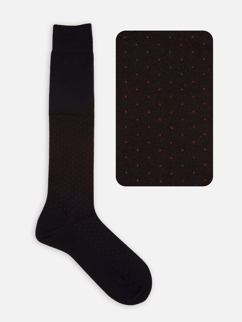 Kniehohe Pindot-Socken aus Merinowolle L