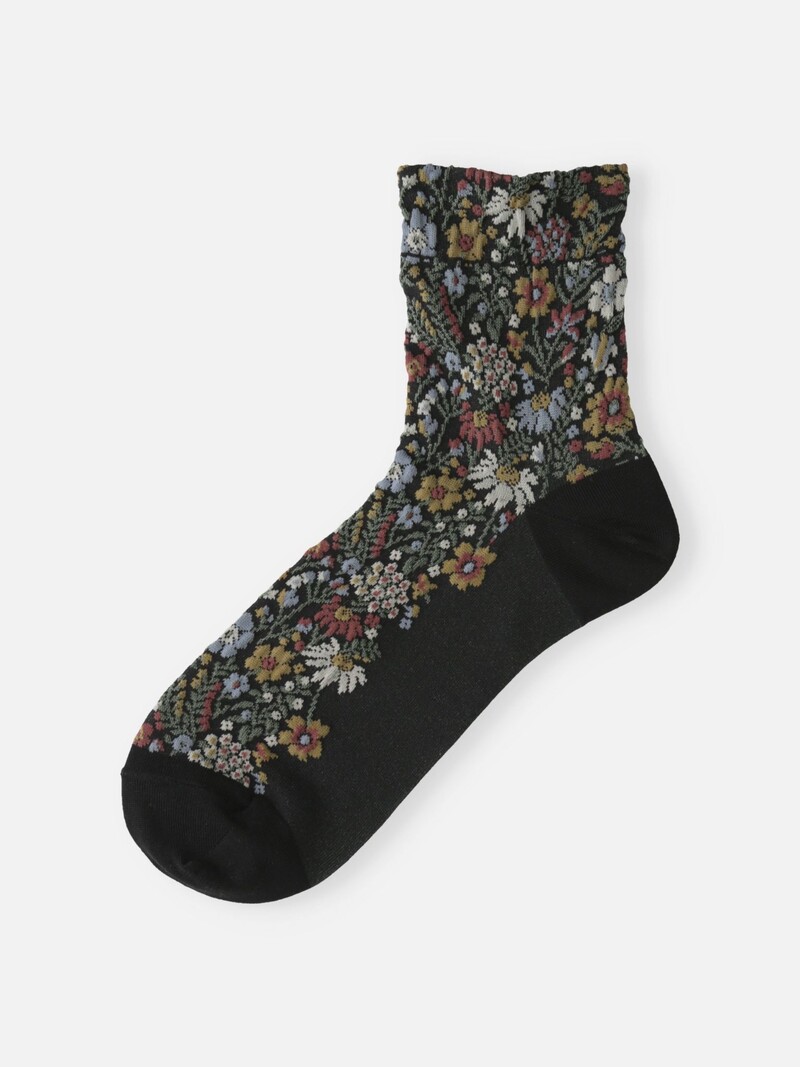 Calcetín con estampado botánico en relieve S