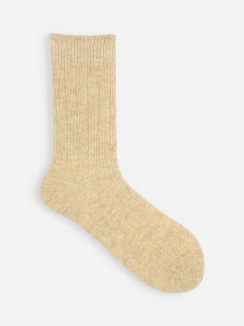 Lambswool Wide Rib Crew Socks