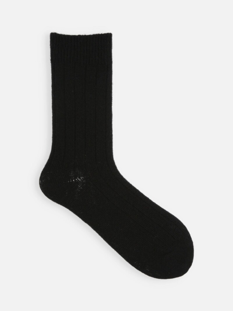 Lambswool Wide Rib Crew Socks