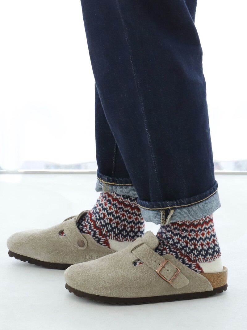 Fair-Isle-Low-Crew-Socken aus Wolle