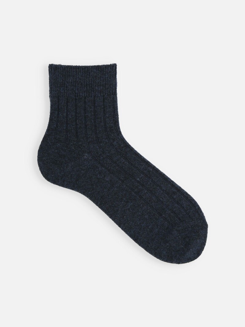 Premium geribbelde korte sokken van merinowol L