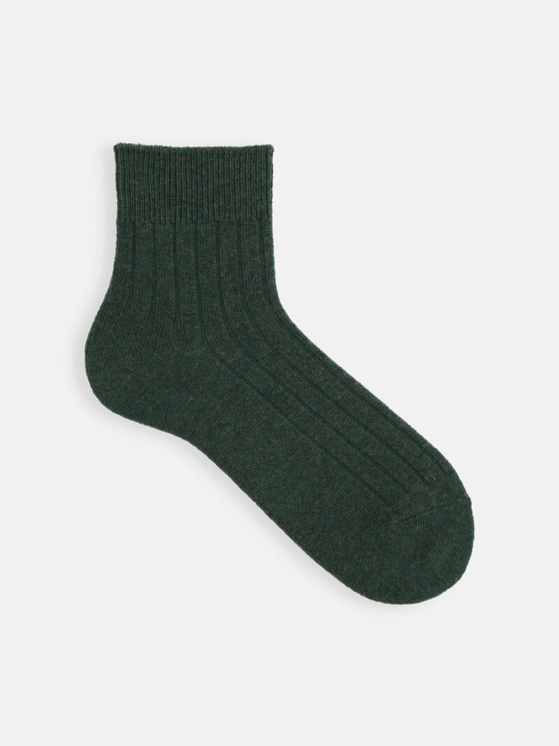 Premium Merino Wool Ribbed Short Socks L