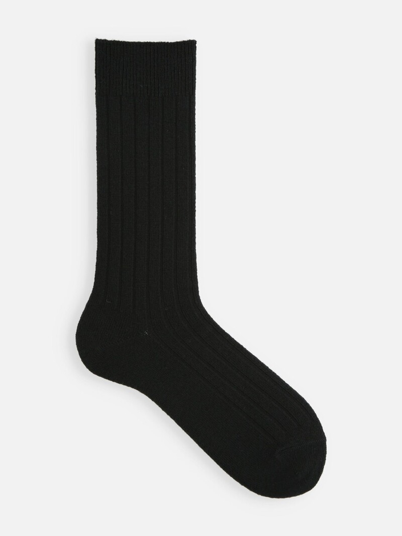 Gerippte Socken aus Premium-Merinowolle M