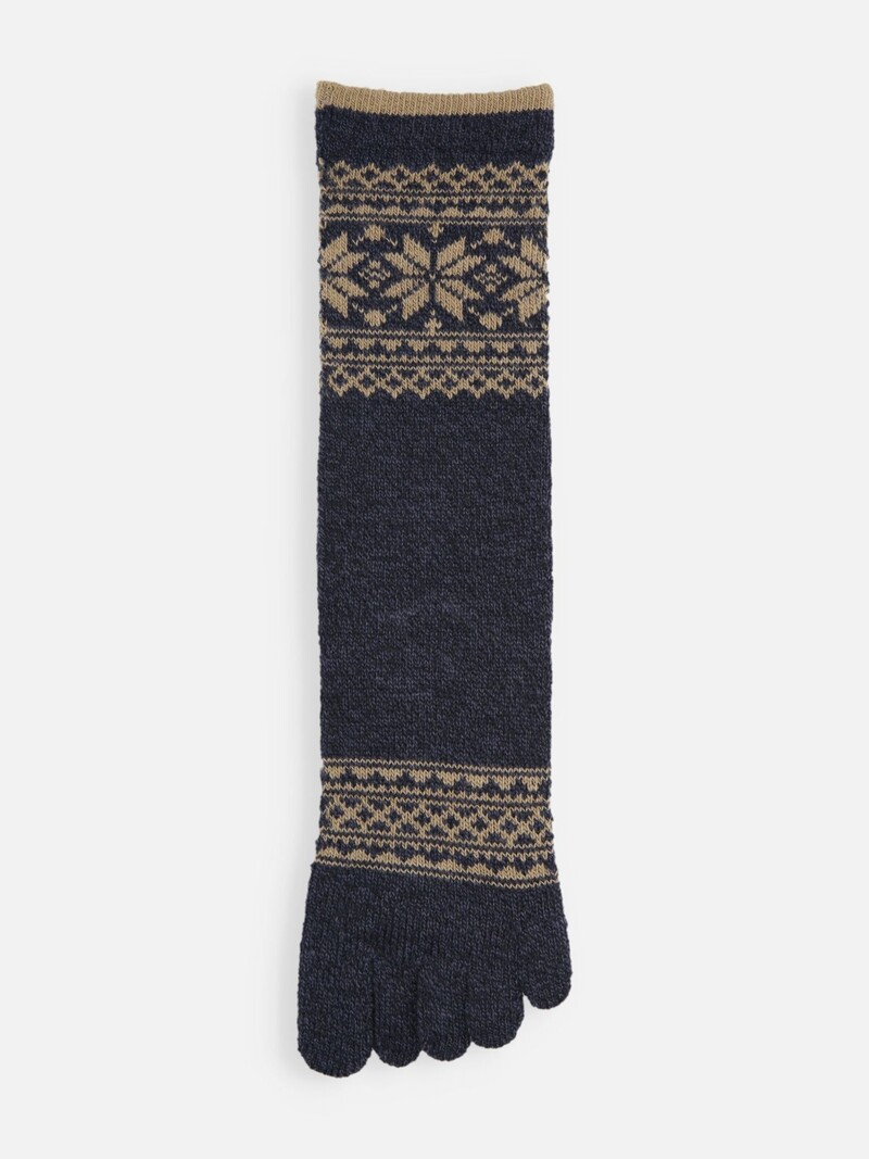 Wool Top Snowflake Toe Crew Socks