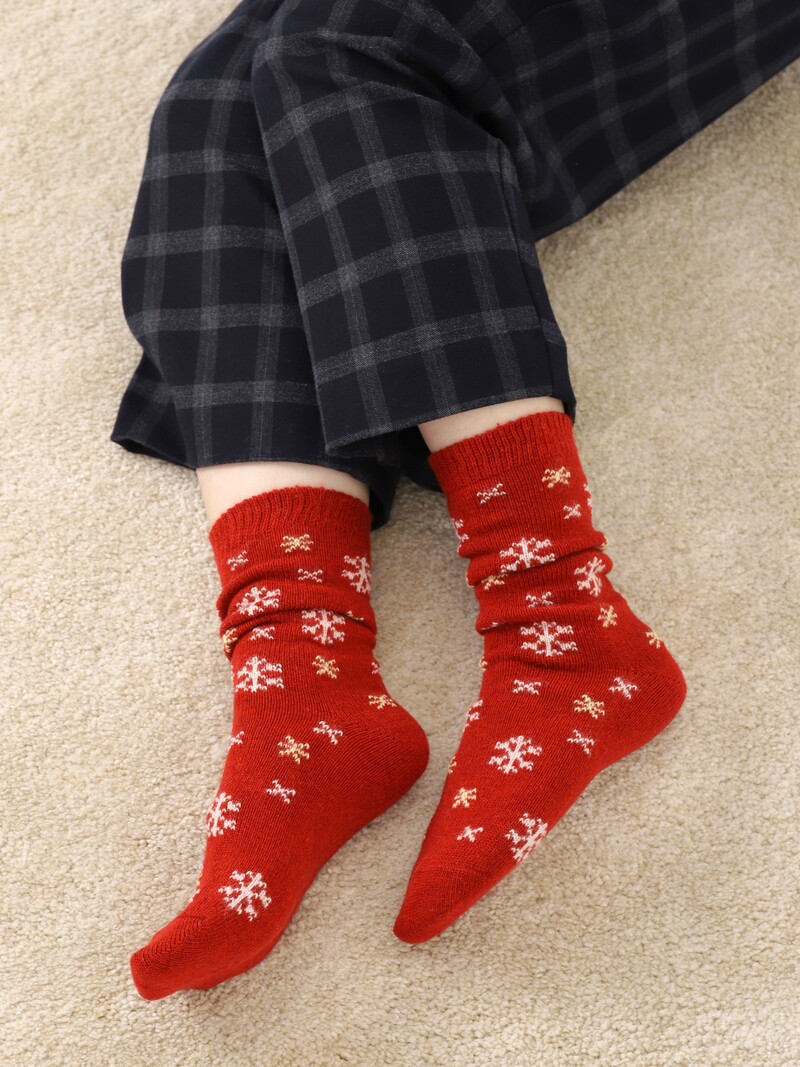 Sneeuwvlok-sokken van wol/kasjmier