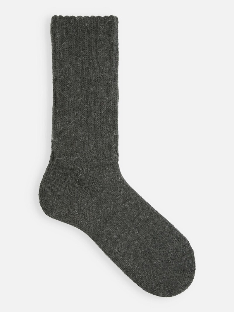 Plain Ribbed Room Crew Socks M