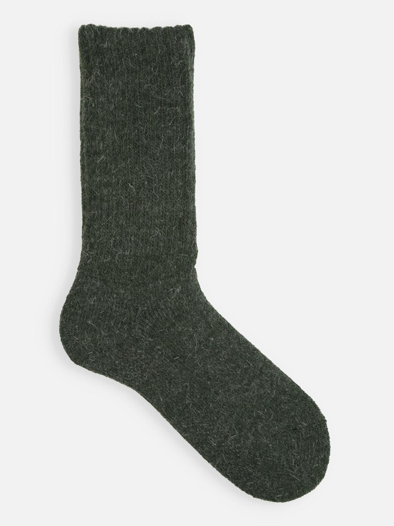 Plain Ribbed Room Crew Socks M