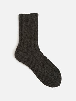 051140074 Bed Socks laine d'agneau torsades Wholegarment