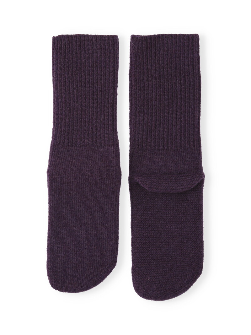 Bed Socks laine d'agneau côtes 1x1 Wholegarment