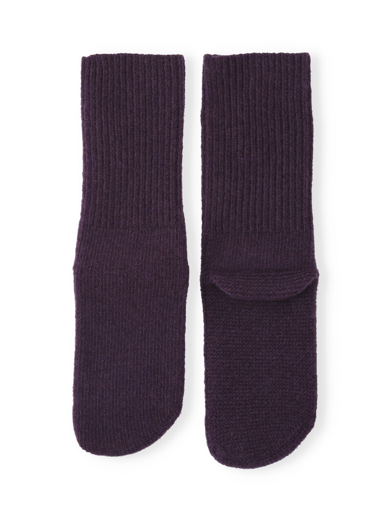 Lambswool Wholegarment Rib Bed Socks