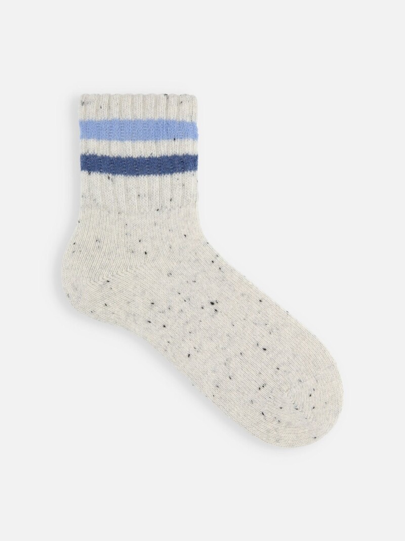 Corgi Blue Merino Wool Socks With White Fair Isle Pattern - The Noble Dandy