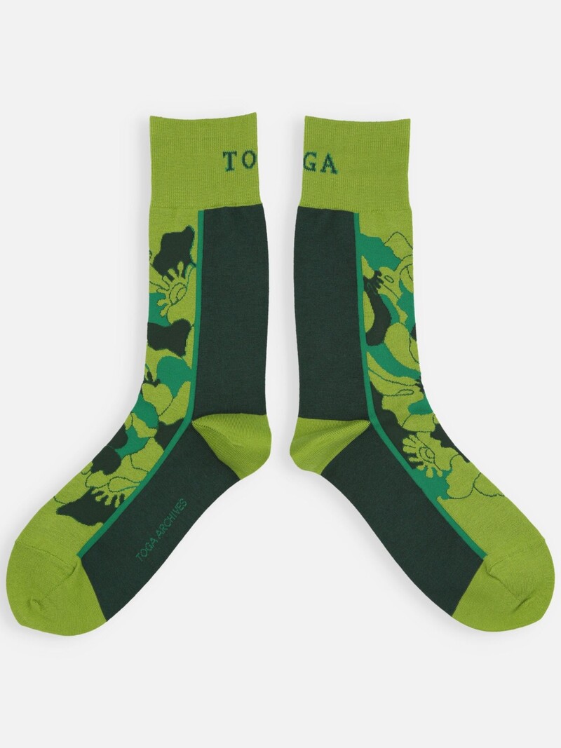 Toga Collab Flower Panel Crew Socken S