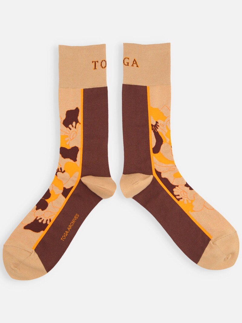 Toga Collab Flower Panel Crew Socks M