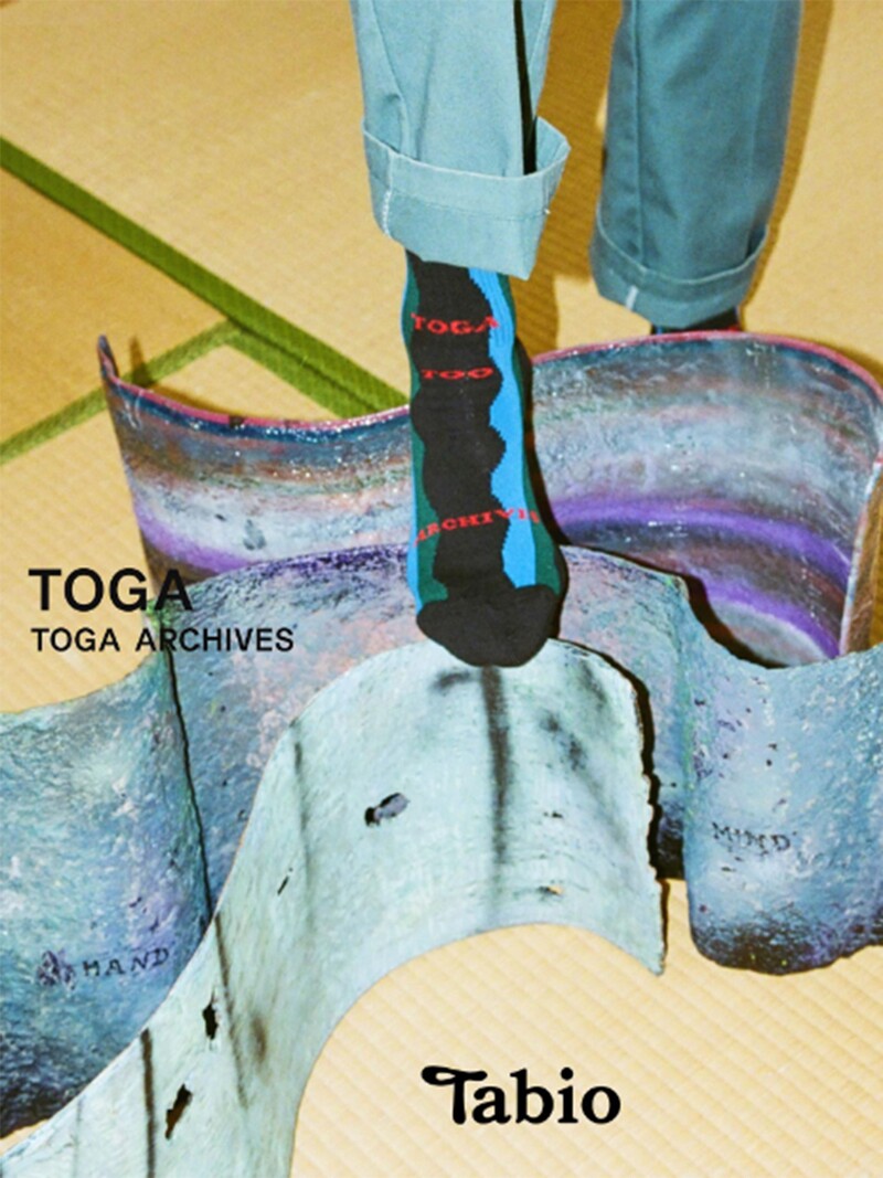 Toga Collab Wave Stripe Crew Socks M