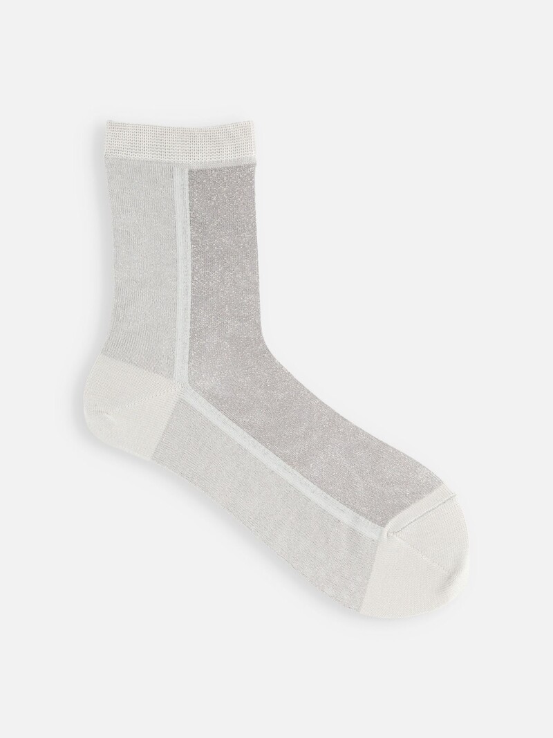 Sparkly Panel Bicolour Low Crew Socks