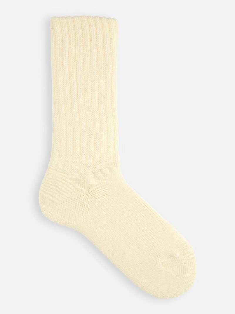 Plain Ribbed Room Crew Socks M