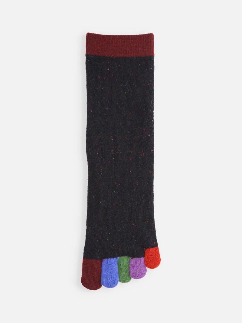 Merinowolle Regenbogen 5-Zehen-Socken S