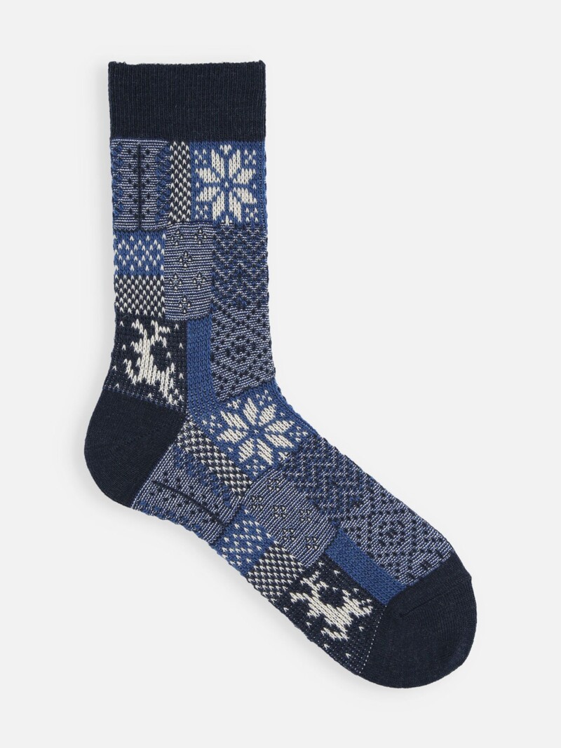 Mi-chaussette laine mixe hiver scandinave