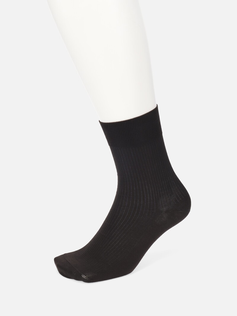 Non-Elastic Rib Fine Crew Socks M