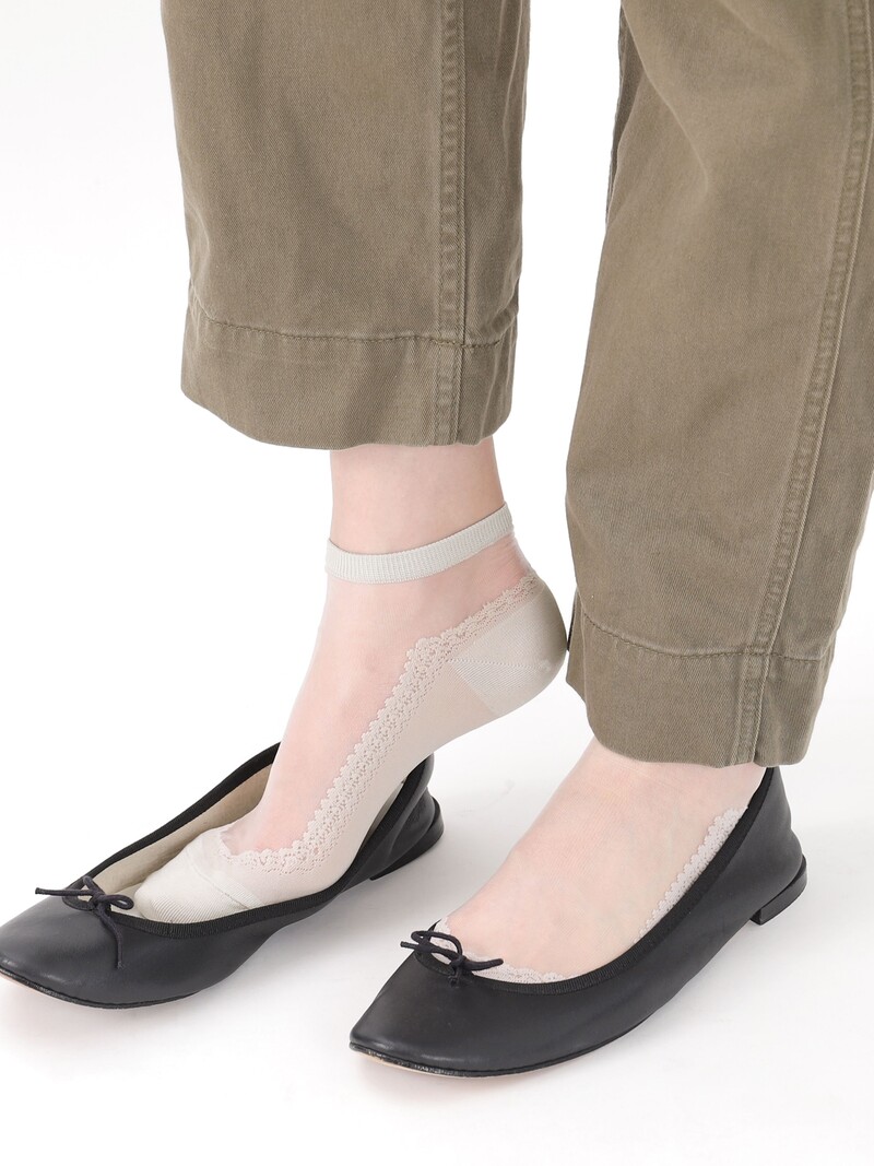 Front Tulle Ballerina Ankle Socks - TABIO FRANCE