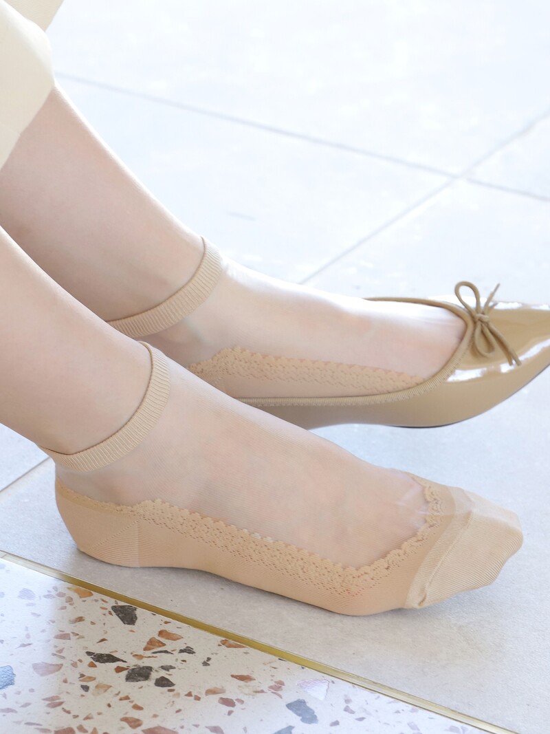 Calzino trasparente con faccia da ballerina S