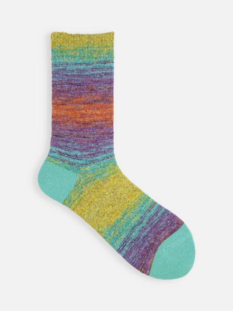 Crew-Socken aus Merinowolle mit Farbverlaufsstreifen
