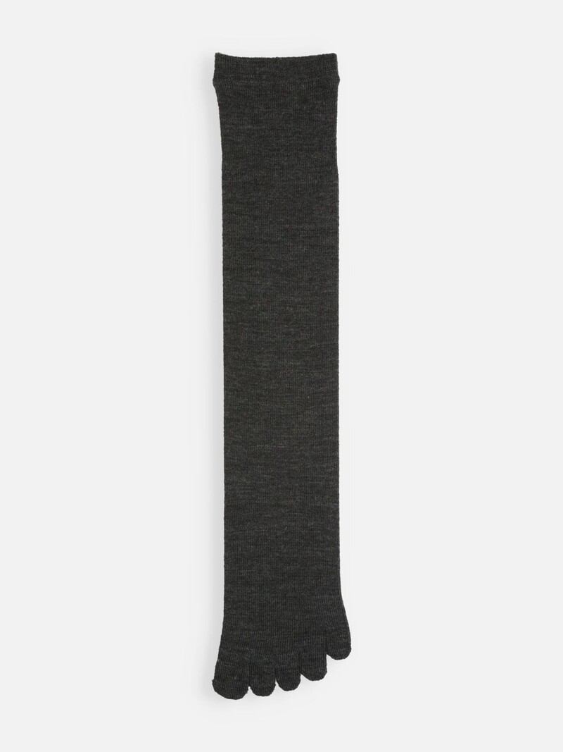 Chaussette haute 5 orteils unie en laine Mérinos luxe