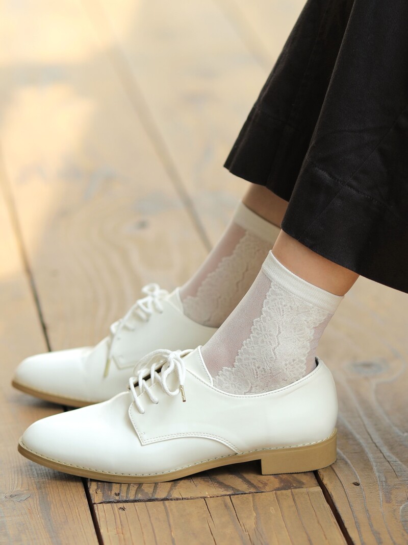 Tulle Flower Side Lace Ankle Socks