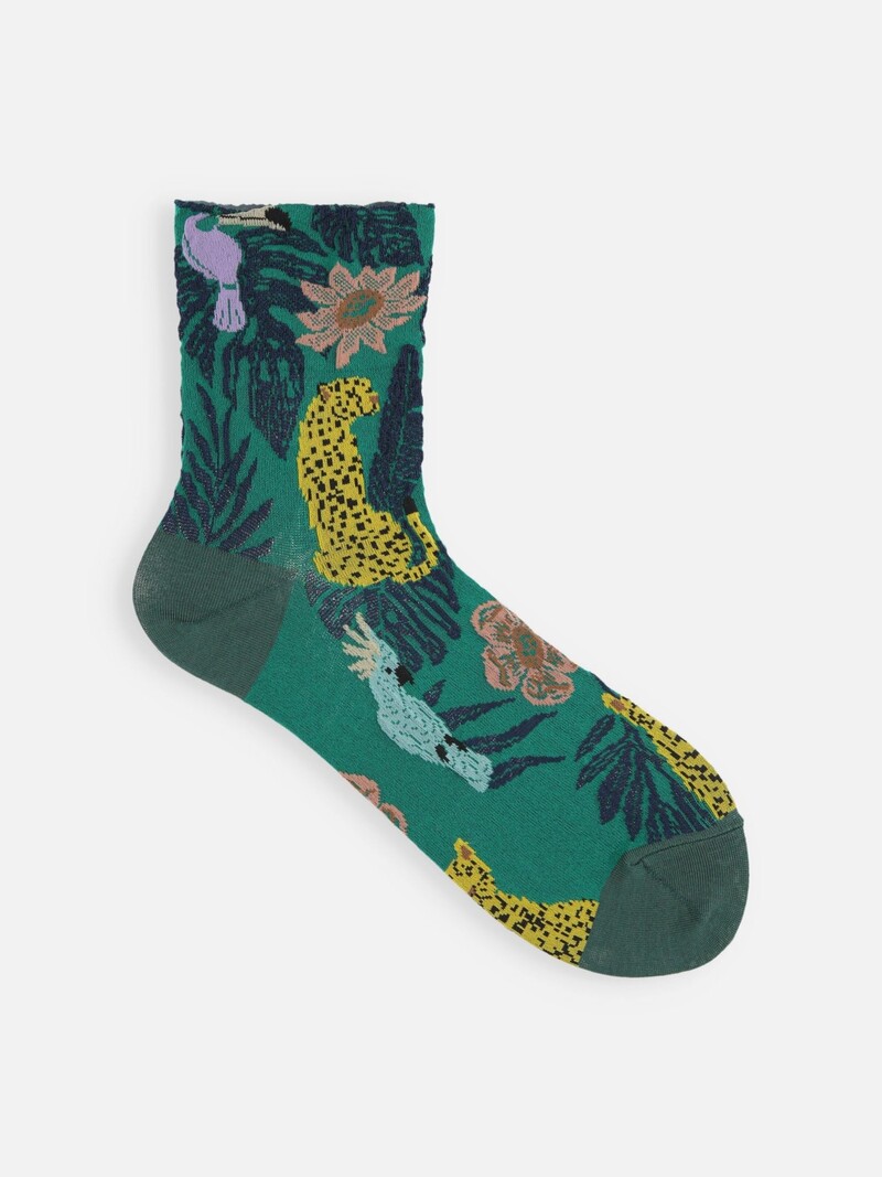 Jungle Animals Float Low Crew Socken