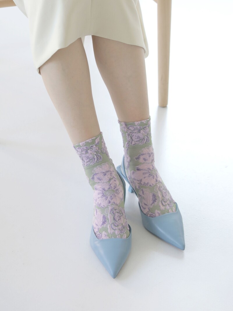 Float Flowers Low Crew Socken