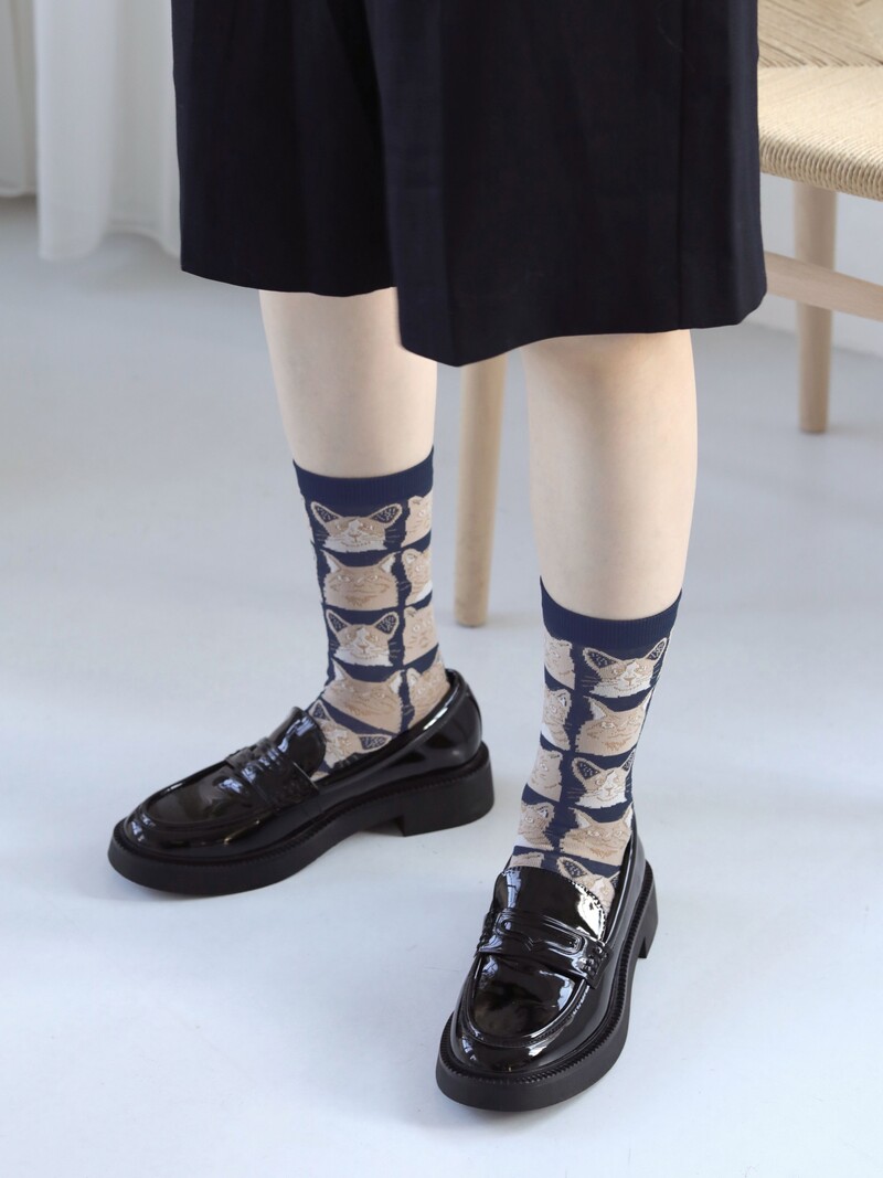 Mi-chaussette motif Manga chats S