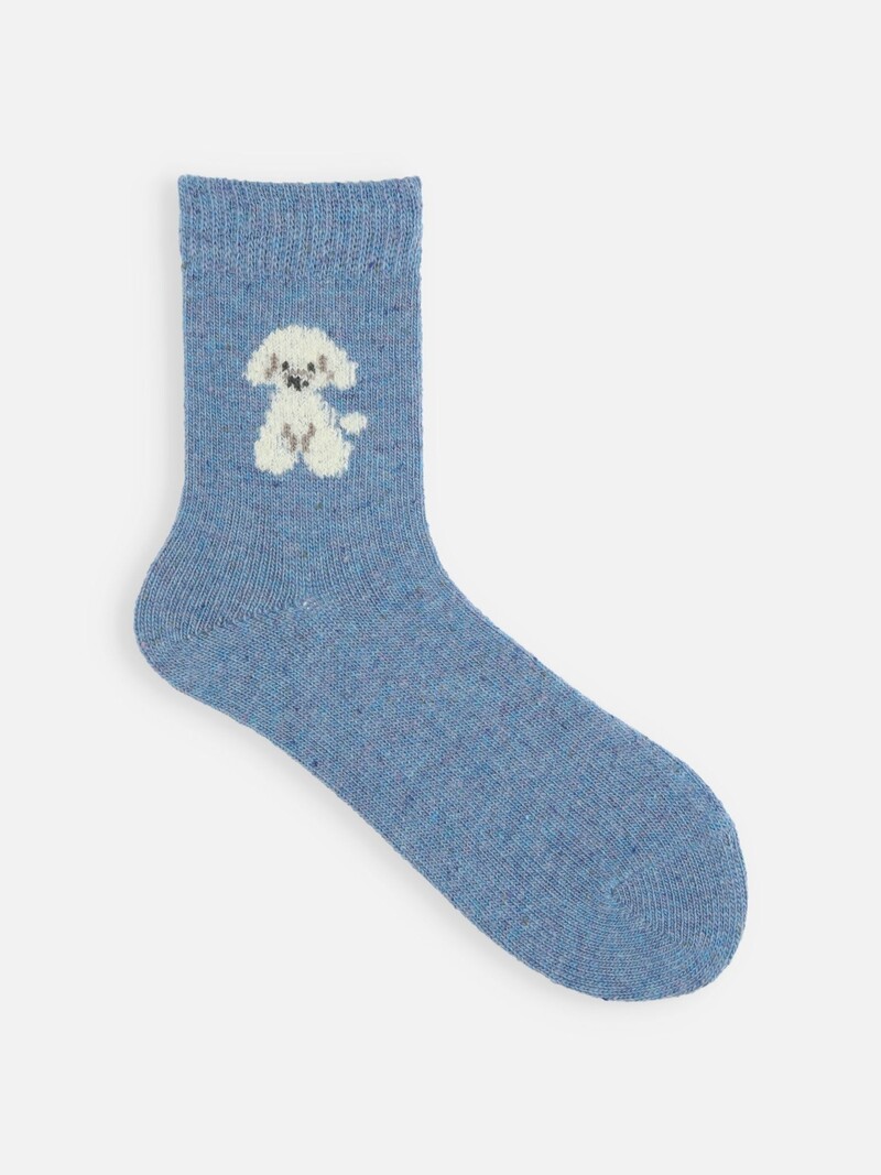 Wool Dog & Cat Low Crew Socks