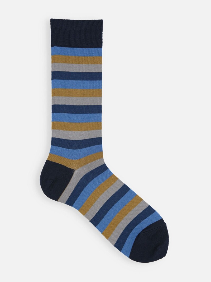 Multicolour Stripe Mid-Calf Socks M