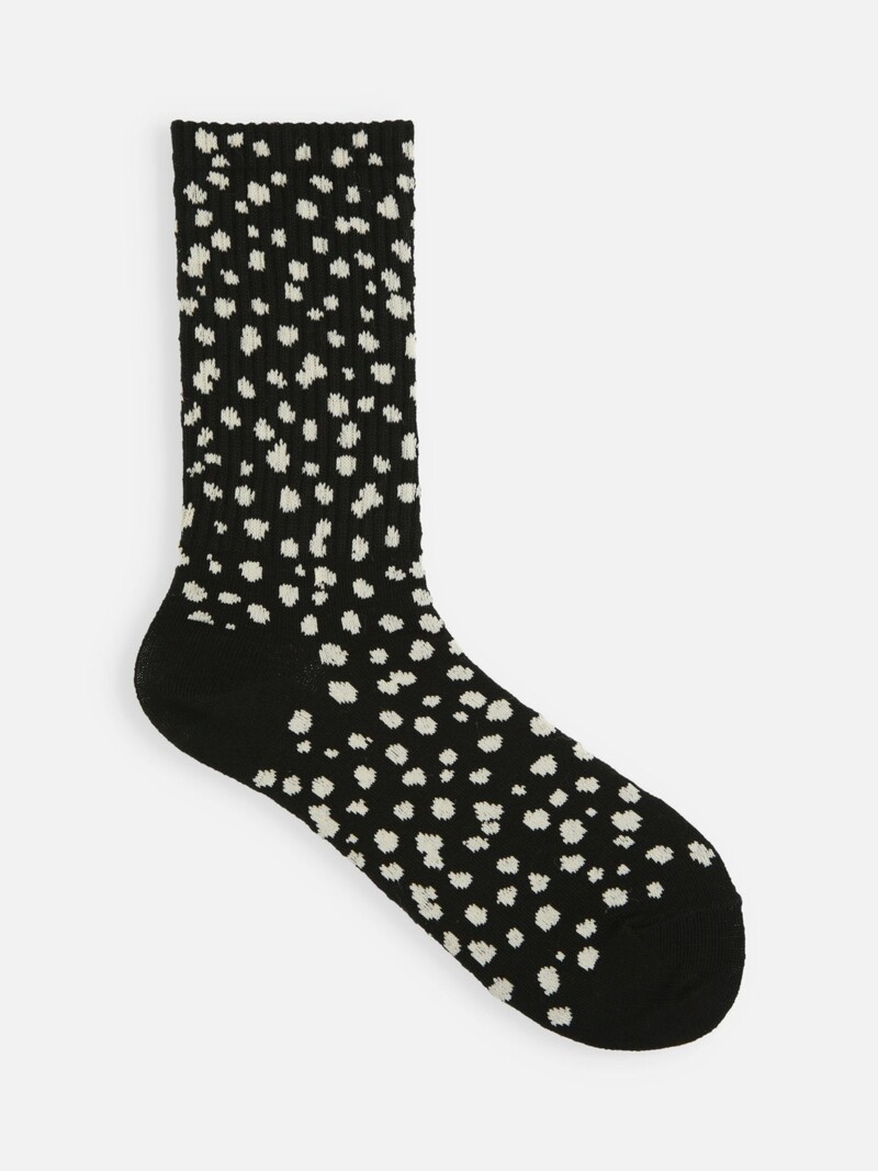 American Ribbed Dalmatian Crew Socks