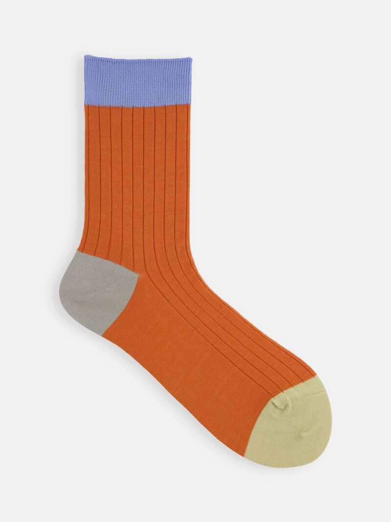 Gekleurde 8X2 geribbelde lage crew-sokken