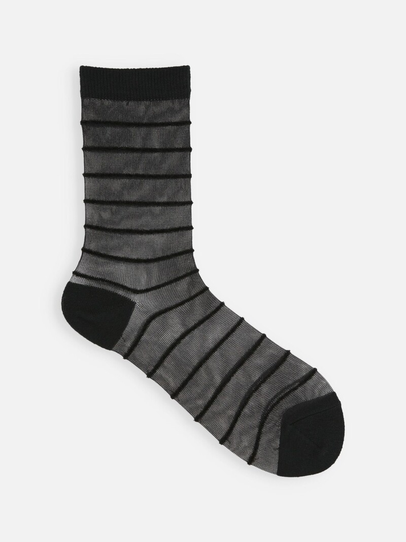 Niedrige Crew-Socken mit transparenten Streifen