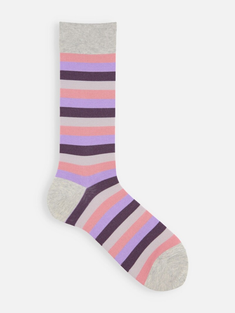 Mehrfarbig gestreifte Socken bis zur Wadenmitte L