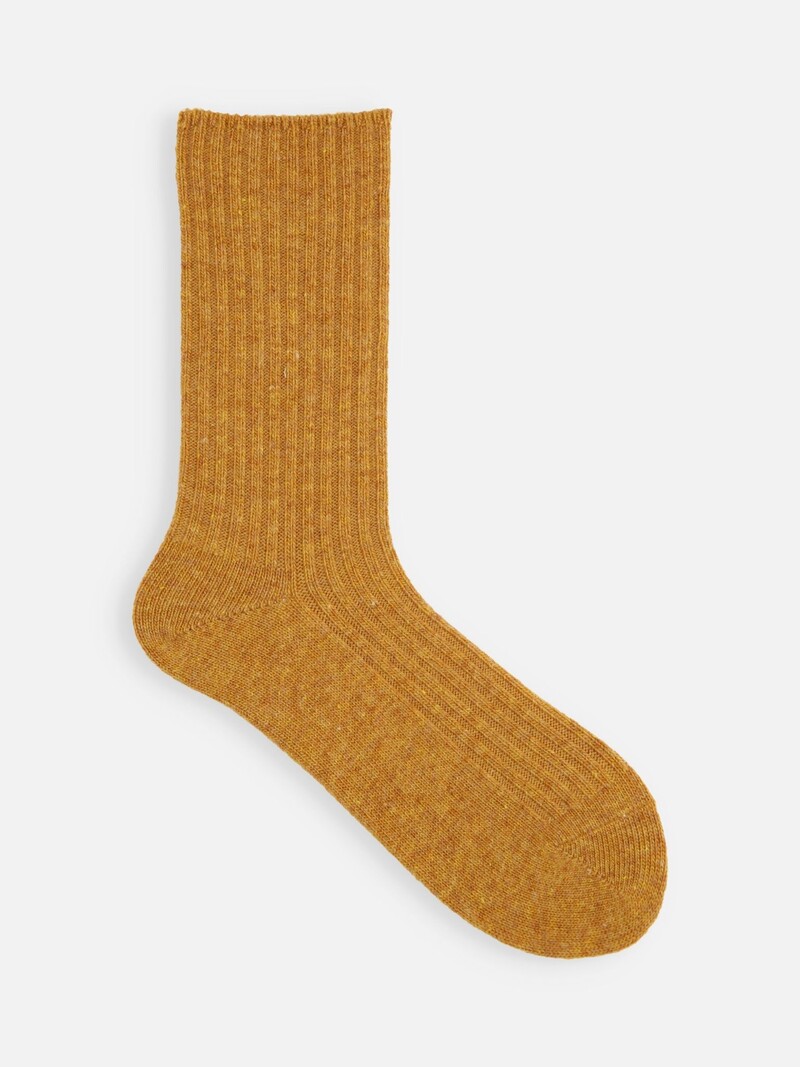 Klassieke geribde sokken van wol/kasjmier met ronde hals