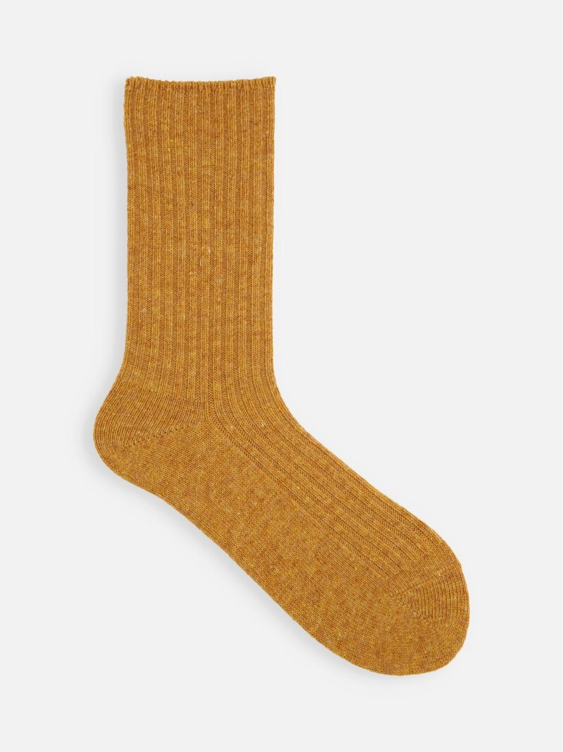 Wool/Cashmere Classic Ribbed Crew Socks