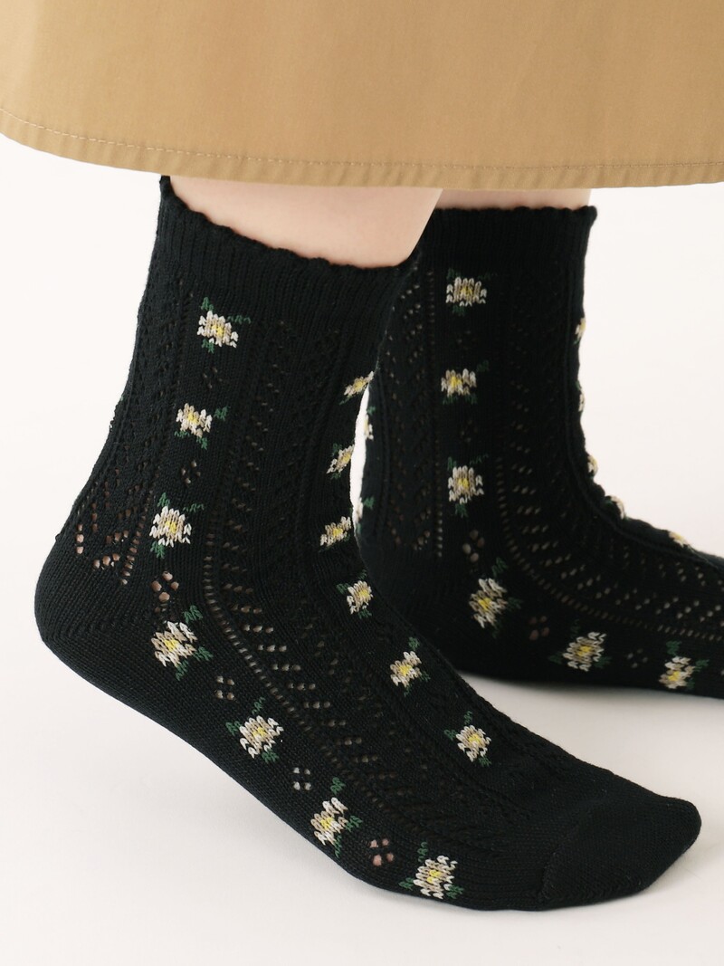 Irmack Small Flowers Low Crew Socken