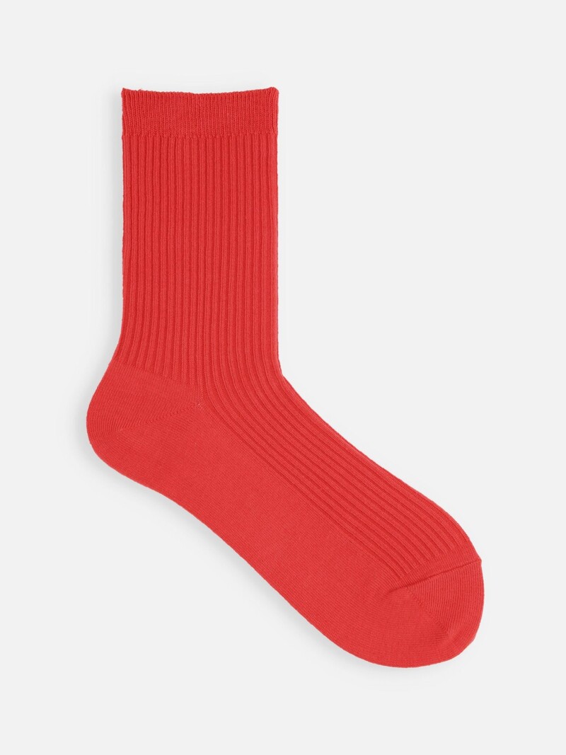 Classic 2x2 Ribbed Plain Crew Socks