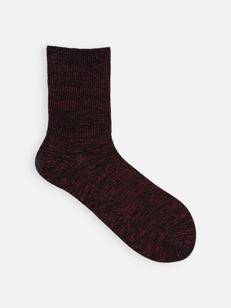 Lamé Rayon Low Crew Socks